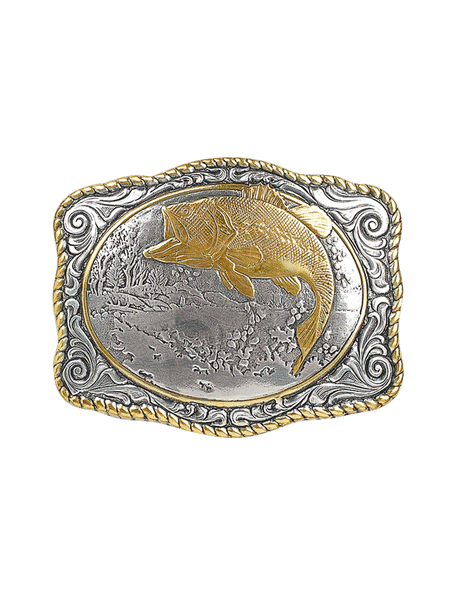 Crumrine 38056  Vintage Bass Fish Buckle Silver front view. If you need any assistance with this item or the purchase of this item please call us at five six one seven four eight eight eight zero one Monday through Saturday 10:00a.m EST to 8:00 p.m EST