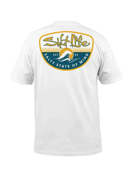 Salt Life SLM10903 Adult Morning Wave Short Sleeve Tee White back view. If you need any assistance with this item or the purchase of this item please call us at five six one seven four eight eight eight zero one Monday through Saturday 10:00a.m EST to 8:00 p.m EST