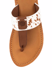 Yellow Box 52482 Womens Dolorez Flip Flop Sandals Cow view White from above. If you need any assistance with this item or the purchase of this item please call us at five six one seven four eight eight eight zero one Monday through Saturday 10:00a.m EST to 8:00 p.m EST