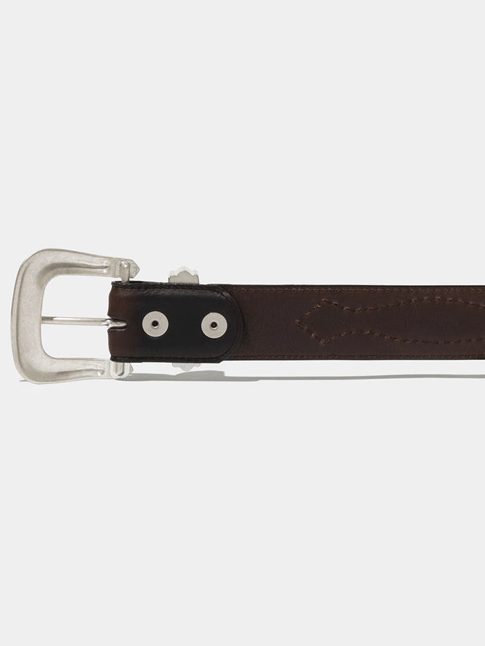 Vintage Bison VB-7011 Mens Dalton Leather Belt Chocolate front view. If you need any assistance with this item or the purchase of this item please call us at five six one seven four eight eight eight zero one Monday through Saturday 10:00a.m EST to 8:00 p.m EST