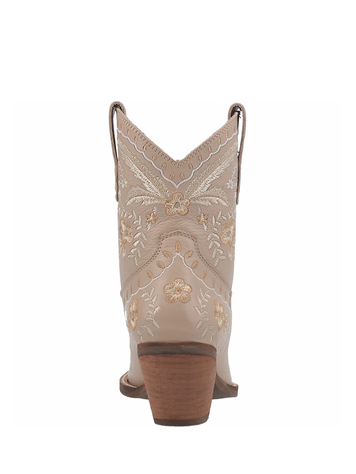 Dingo DI748-SND Womens Primrose Ankle Western Bootie Sand front/side view. If you need any assistance with this item or the purchase of this item please call us at five six one seven four eight eight eight zero one Monday through Saturday 10:00a.m EST to 8:00 p.m EST