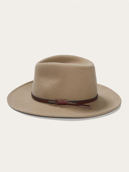 Stetson TWBOZE-8130MU Bozeman Outdoor Crushable Felt Hat Mushroom side view. If you need any assistance with this item or the purchase of this item please call us at five six one seven four eight eight eight zero one Monday through Saturday 10:00a.m EST to 8:00 p.m EST