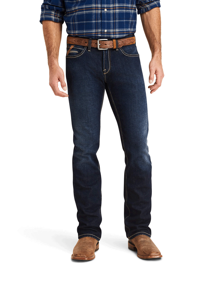 Ariat 10043186 Mens M7 Slim Treven Straight Jean Memphis front view. If you need any assistance with this item or the purchase of this item please call us at five six one seven four eight eight eight zero one Monday through Saturday 10:00a.m EST to 8:00 p.m EST