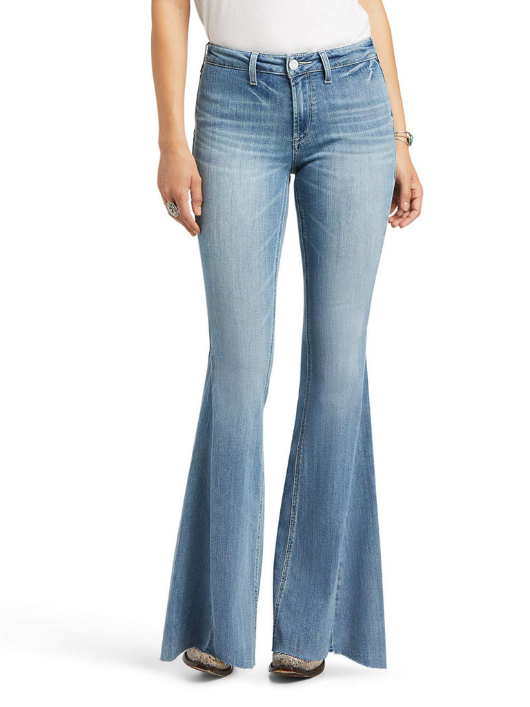 Ariat 10039600 Womens REAL High Rise Alondra Flare Leg Jean back view. If you need any assistance with this item or the purchase of this item please call us at five six one seven four eight eight eight zero one Monday through Saturday 10:00a.m EST to 8:00 p.m EST