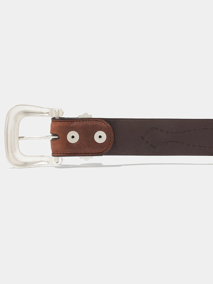 Vintage Bison VB-7012 Mens Dalton Leather Belt Saddle front view. If you need any assistance with this item or the purchase of this item please call us at five six one seven four eight eight eight zero one Monday through Saturday 10:00a.m EST to 8:00 p.m EST