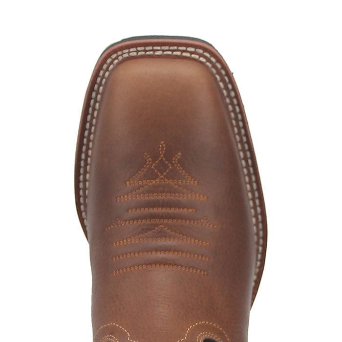Dan Post DP6010 Mens Mammoth Leather Boot Brown And Blue side and front view. If you need any assistance with this item or the purchase of this item please call us at five six one seven four eight eight eight zero one Monday through Saturday 10:00a.m EST to 8:00 p.m EST