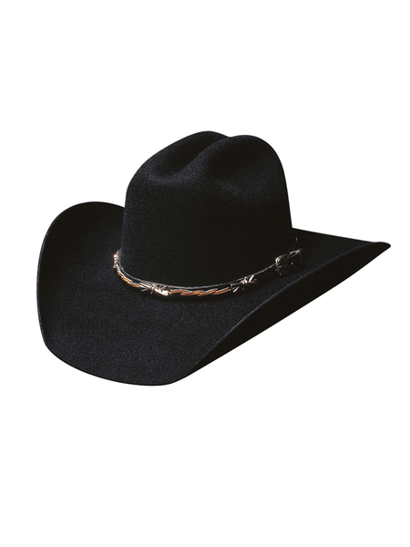 Bullhide BUCKAROO 6X 0320BL Premium Wool Hat Black side and front view. If you need any assistance with this item or the purchase of this item please call us at five six one seven four eight eight eight zero one Monday through Saturday 10:00a.m EST to 8:00 p.m EST