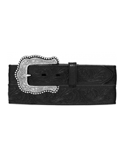Tony Lama C50733 Womens Layla Belt Black front view. If you need any assistance with this item or the purchase of this item please call us at five six one seven four eight eight eight zero one Monday through Saturday 10:00a.m EST to 8:00 p.m EST
