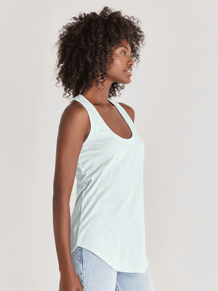Z Supply  ZT221145-SKI Womens Relaxed Slub Tank Skylight side view. If you need any assistance with this item or the purchase of this item please call us at five six one seven four eight eight eight zero one Monday through Saturday 10:00a.m EST to 8:00 p.m EST