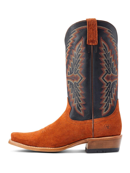 Ariat 10044524 Mens Futurity Showman Western Boot Dark Copper Roughout side view. If you need any assistance with this item or the purchase of this item please call us at five six one seven four eight eight eight zero one Monday through Saturday 10:00a.m EST to 8:00 p.m EST