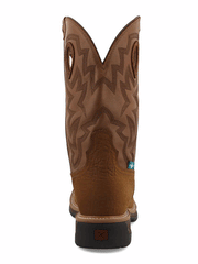 Twisted X MLCCW05 Mens Waterproof Composite Toe Lite Western Work Boot Brown back view. If you need any assistance with this item or the purchase of this item please call us at five six one seven four eight eight eight zero one Monday through Saturday 10:00a.m EST to 8:00 p.m EST