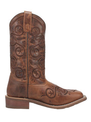 Laredo 5863 Womens DIZZIE Leather Boot Brown side view. If you need any assistance with this item or the purchase of this item please call us at five six one seven four eight eight eight zero one Monday through Saturday 10:00a.m EST to 8:00 p.m EST