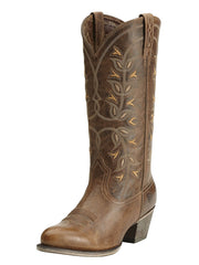 Ariat 10014100 Womens Desert Holly Western Boot Pearl side and front view. If you need any assistance with this item or the purchase of this item please call us at five six one seven four eight eight eight zero one Monday through Saturday 10:00a.m EST to 8:00 p.m EST