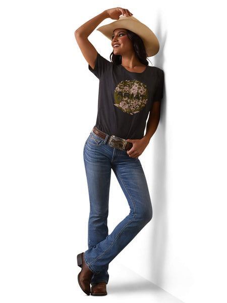 Ariat 10043149 Womens REAL Perfect Rise Jayla Boot Cut Jean Tennessee front view. If you need any assistance with this item or the purchase of this item please call us at five six one seven four eight eight eight zero one Monday through Saturday 10:00a.m EST to 8:00 p.m EST