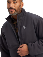 Ariat 10041798 Mens Grizzly Canvas Bluff Jacket Phantom front close up. If you need any assistance with this item or the purchase of this item please call us at five six one seven four eight eight eight zero one Monday through Saturday 10:00a.m EST to 8:00 p.m EST