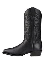 Ariat 10002218 Mens Heritage R Toe Western Boot Black Deertan side view. If you need any assistance with this item or the purchase of this item please call us at five six one seven four eight eight eight zero one Monday through Saturday 10:00a.m EST to 8:00 p.m EST