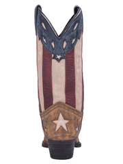 Laredo 52165 Womens Keyes Stars And Stripes Leather Boot Tan back view. If you need any assistance with this item or the purchase of this item please call us at five six one seven four eight eight eight zero one Monday through Saturday 10:00a.m EST to 8:00 p.m EST