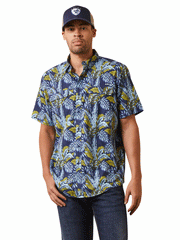 Ariat 10043427 Mens VentTEK Outbound Fitted Shirt Midsummer Night front view. If you need any assistance with this item or the purchase of this item please call us at five six one seven four eight eight eight zero one Monday through Saturday 10:00a.m EST to 8:00 p.m EST