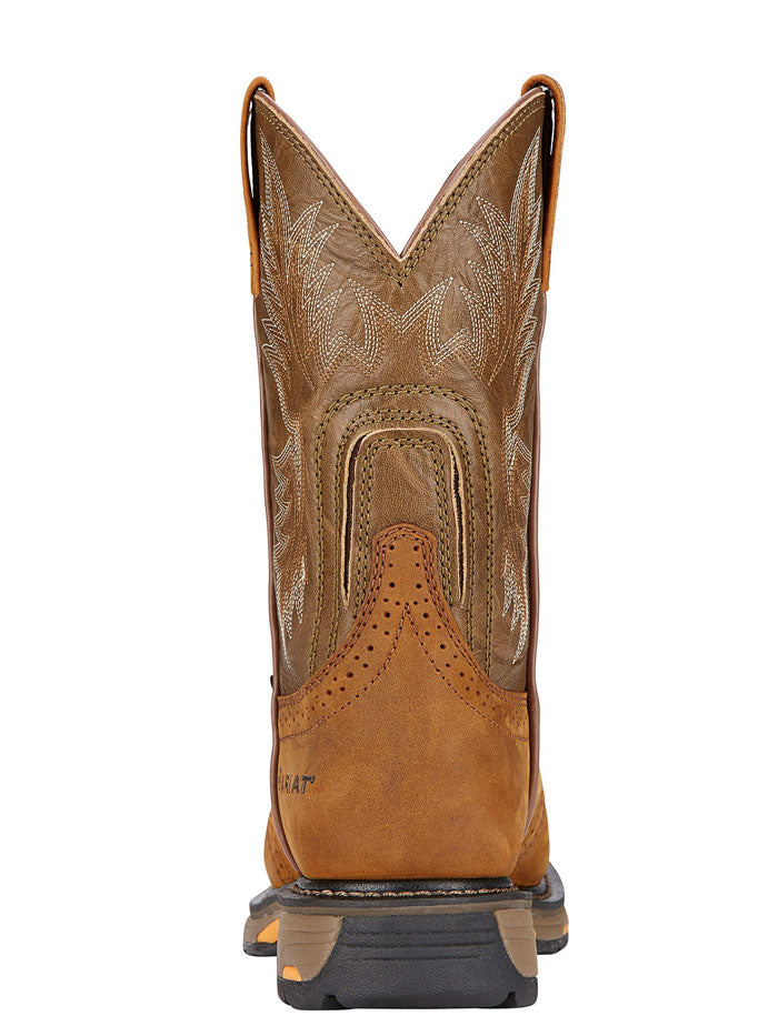 Ariat 10001188 Mens WorkHog Pull-on Work Boot Aged Bark side / front view.If you need any assistance with this item or the purchase of this item please call us at five six one seven four eight eight eight zero one Monday through Saturday 10:00a.m EST to 8:00 p.m EST