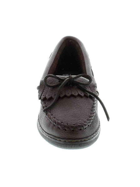 Women's Minnetonka Moosehide Fringed Kilty - Chocolate 392 front view. If you need any assistance with this item or the purchase of this item please call us at five six one seven four eight eight eight zero one Monday through Saturday 10:00a.m EST to 8:00 p.m EST