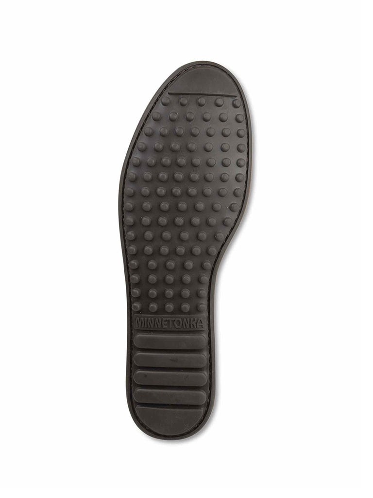 Minnetonka 400 Women's Kilty Suede Moc Hardsole Black front and side view. If you need any assistance with this item or the purchase of this item please call us at five six one seven four eight eight eight zero one Monday through Saturday 10:00a.m EST to 8:00 p.m EST