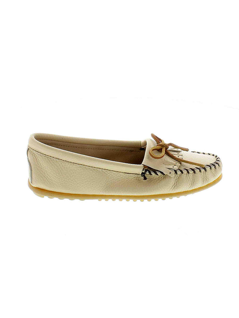 Minnetonka 67 Women's Deerskin Soft 67 Champagne front adn side view. If you need any assistance with this item or the purchase of this item please call us at five six one seven four eight eight eight zero one Monday through Saturday 10:00a.m EST to 8:00 p.m EST
