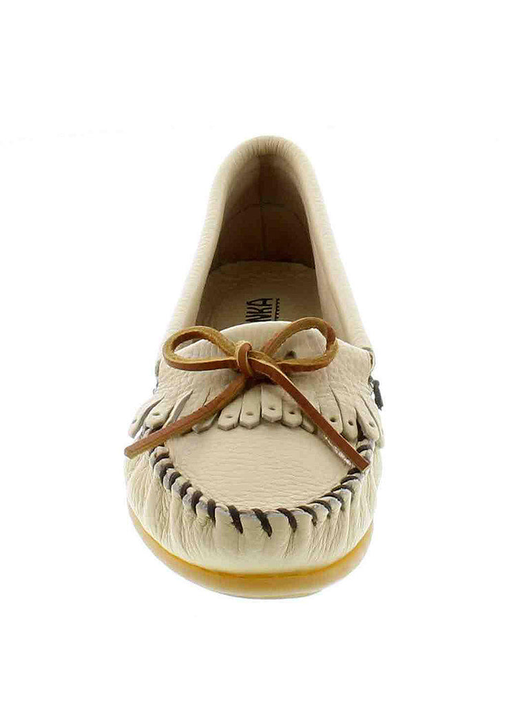 Minnetonka 67 Women's Deerskin Soft 67 Champagne front adn side view. If you need any assistance with this item or the purchase of this item please call us at five six one seven four eight eight eight zero one Monday through Saturday 10:00a.m EST to 8:00 p.m EST
