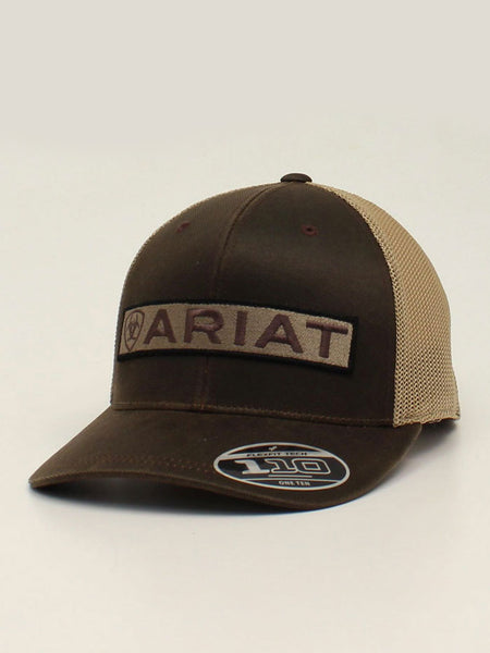 Ariat A300014302 Snapback Flexfit 110 Long Logo Cap Brown front view. If you need any assistance with this item or the purchase of this item please call us at five six one seven four eight eight eight zero one Monday through Saturday 10:00a.m EST to 8:00 p.m EST