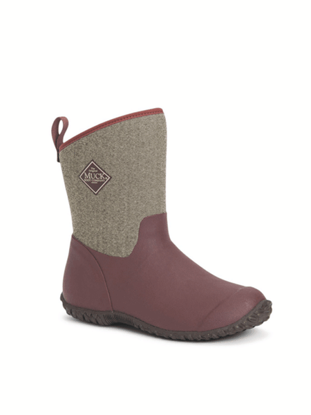 Muck WM2-9TW Womens Muckster II Mid Boot Rum Raisin side view.If you need any assistance with this item or the purchase of this item please call us at five six one seven four eight eight eight zero one Monday through Saturday 10:00a.m EST to 8:00 p.m EST