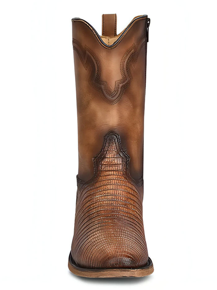 Corral C3888 Mens Natural Lizard Boots Sand side and front view. If you need any assistance with this item or the purchase of this item please call us at five six one seven four eight eight eight zero one Monday through Saturday 10:00a.m EST to 8:00 p.m EST