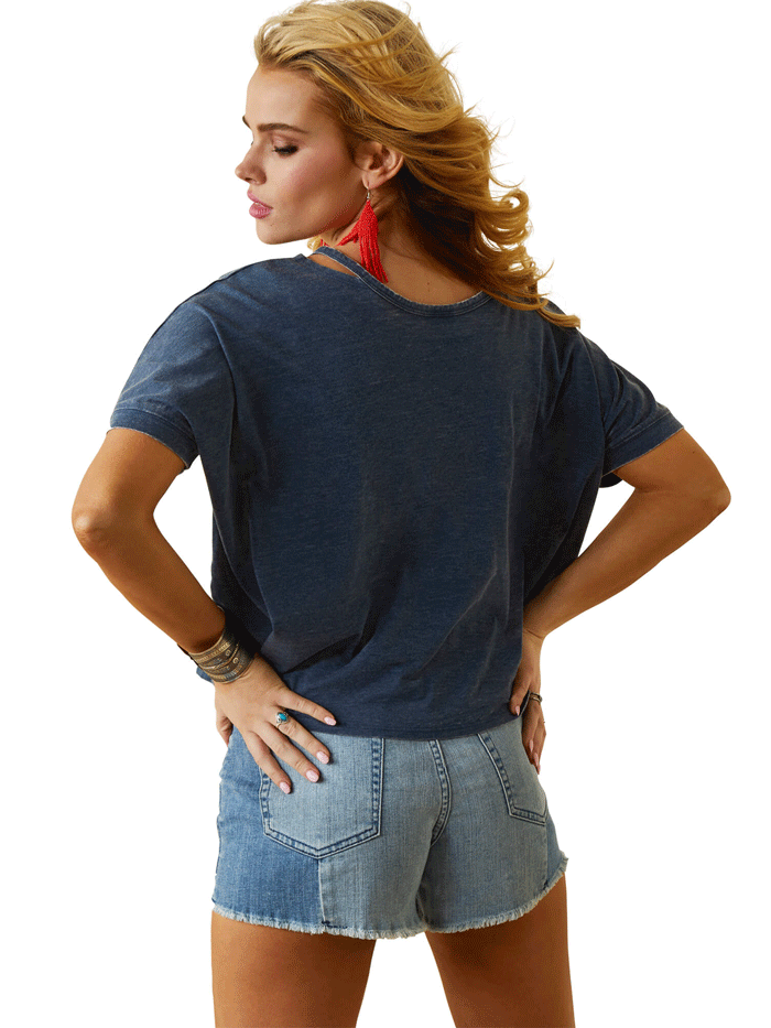 Ariat 10043882 Womens Francesca Top Deep Petroleum front view. If you need any assistance with this item or the purchase of this item please call us at five six one seven four eight eight eight zero one Monday through Saturday 10:00a.m EST to 8:00 p.m EST