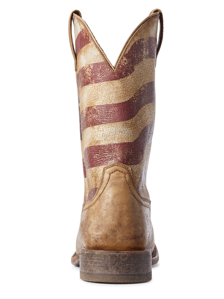 Ariat 10031513 Mens Circuit Proud Western Boot Naturally Distressed Brown back view. If you need any assistance with this item or the purchase of this item please call us at five six one seven four eight eight eight zero one Monday through Saturday 10:00a.m EST to 8:00 p.m EST
