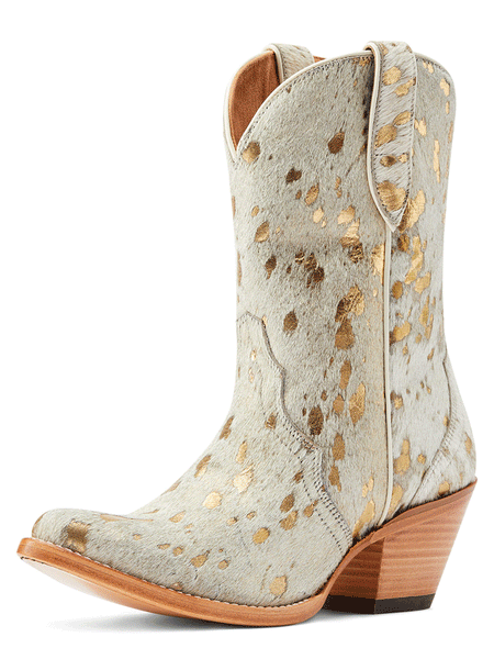 Ariat 10044392 Womens Bandida Western Boot White Metallic Hair On front and outter side view. If you need any assistance with this item or the purchase of this item please call us at five six one seven four eight eight eight zero one Monday through Saturday 10:00a.m EST to 8:00 p.m EST