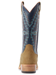 Ariat 10044499 Mens Futurity Showman Western Boot Dijon Roughout back view. If you need any assistance with this item or the purchase of this item please call us at five six one seven four eight eight eight zero one Monday through Saturday 10:00a.m EST to 8:00 p.m EST