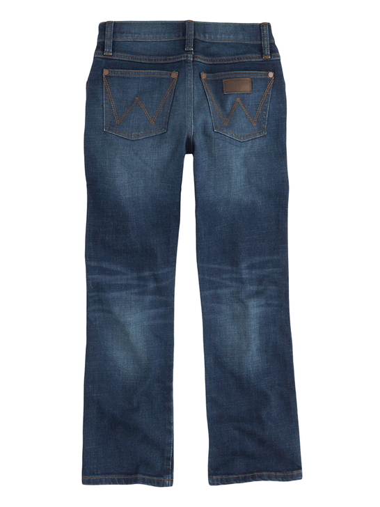 Wrangler 112323567 Kids Retro Slim Straight Jean Stone back view. If you need any assistance with this item or the purchase of this item please call us at five six one seven four eight eight eight zero one Monday through Saturday 10:00a.m EST to 8:00 p.m EST