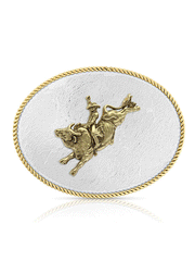 Montana Silversmiths G6128-528 Bull Rider Buckle front view. If you need any assistance with this item or the purchase of this item please call us at five six one seven four eight eight eight zero one Monday through Saturday 10:00a.m EST to 8:00 p.m EST