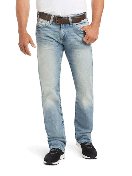 Ariat 10031997 Mens M7 Rocker Stretch Stirling Stackable Straight Leg Jean Shasta front view. If you need any assistance with this item or the purchase of this item please call us at five six one seven four eight eight eight zero one Monday through Saturday 10:00a.m EST to 8:00 p.m EST