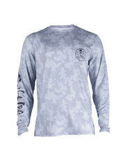 Salt Life SLM6167 Mens CamoX Long Sleeve Performance Pocket Tee Grey front view. If you need any assistance with this item or the purchase of this item please call us at five six one seven four eight eight eight zero one Monday through Saturday 10:00a.m EST to 8:00 p.m EST