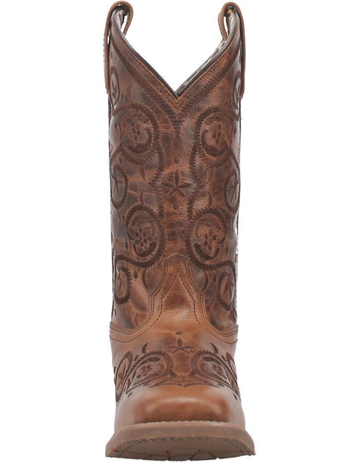 Laredo 5863 Womens DIZZIE Leather Boot Brown side and front view. If you need any assistance with this item or the purchase of this item please call us at five six one seven four eight eight eight zero one Monday through Saturday 10:00a.m EST to 8:00 p.m EST