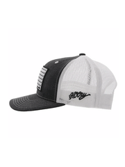 Hooey 2210T-CHWH Liberty Roper Trucker Hat Charcoal White left side view. If you need any assistance with this item or the purchase of this item please call us at five six one seven four eight eight eight zero one Monday through Saturday 10:00a.m EST to 8:00 p.m EST