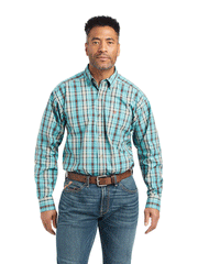 Ariat 10042338 Mens Pro Series Kian Classic Fit Shirt Ocean Depths front view. If you need any assistance with this item or the purchase of this item please call us at five six one seven four eight eight eight zero one Monday through Saturday 10:00a.m EST to 8:00 p.m EST
