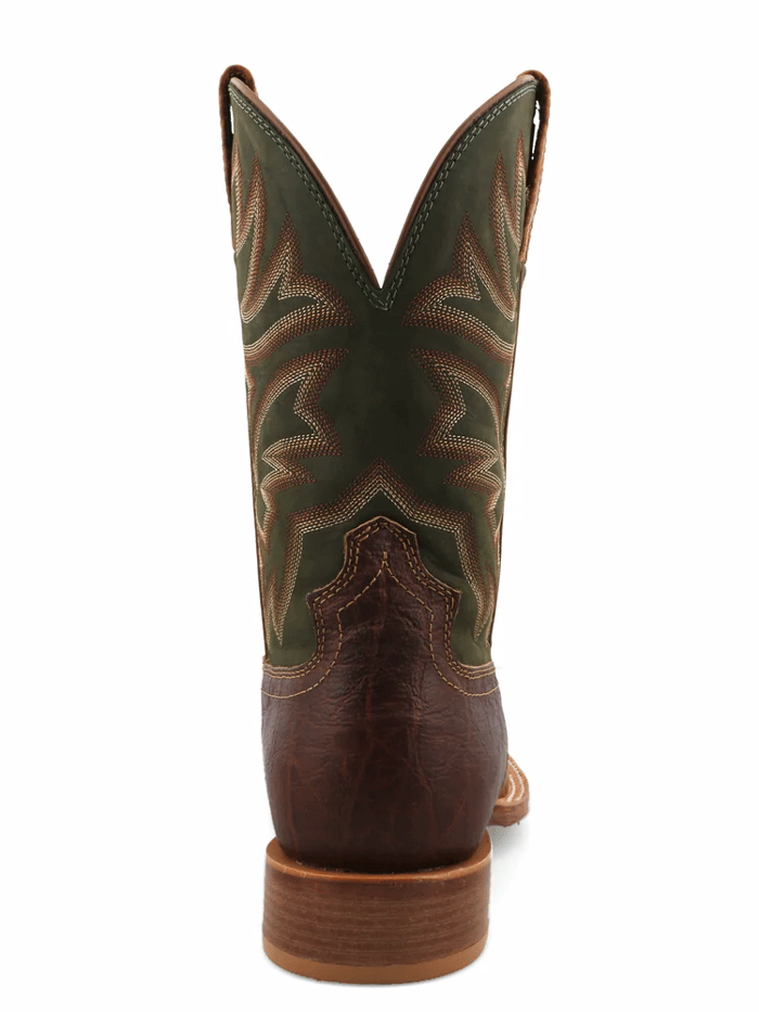 Twisted X MXTL004 Mens Elephant Print Tech X Boot Peanut And Olive Branch front and side view. If you need any assistance with this item or the purchase of this item please call us at five six one seven four eight eight eight zero one Monday through Saturday 10:00a.m EST to 8:00 p.m EST