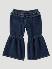 Wrangler 112321494 Infants Ruffle Leg Flare Jean Lacey back view. If you need any assistance with this item or the purchase of this item please call us at five six one seven four eight eight eight zero one Monday through Saturday 10:00a.m EST to 8:00 p.m EST