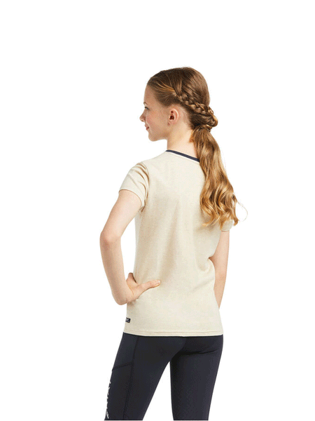 Ariat 10039648 Kids Fabulous T-Shirt Oatmeal Heather back view. If you need any assistance with this item or the purchase of this item please call us at five six one seven four eight eight eight zero one Monday through Saturday 10:00a.m EST to 8:00 p.m EST