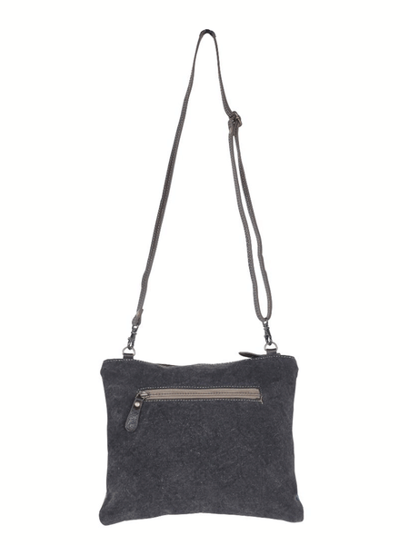 Myra Bag S-4683 Womens Tufts Pattern Small & Crossbody Bag Blue back view hanging. If you need any assistance with this item or the purchase of this item please call us at five six one seven four eight eight eight zero one Monday through Saturday 10:00a.m EST to 8:00 p.m EST