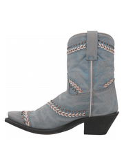 Laredo 52401 Womens Fancy Leather Boot With Studs Sky Blue side view. If you need any assistance with this item or the purchase of this item please call us at five six one seven four eight eight eight zero one Monday through Saturday 10:00a.m EST to 8:00 p.m EST
