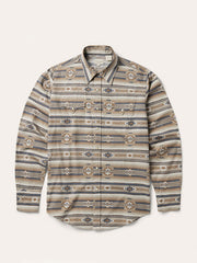 Stetson 11-001-0425-0380 Mens Aztec Print Western Shirt Brown front view. If you need any assistance with this item or the purchase of this item please call us at five six one seven four eight eight eight zero one Monday through Saturday 10:00a.m EST to 8:00 p.m EST