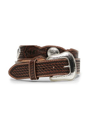 Tony Lama C42464 Mens Stillwater Creek Belt Tan Brown front view. If you need any assistance with this item or the purchase of this item please call us at five six one seven four eight eight eight zero one Monday through Saturday 10:00a.m EST to 8:00 p.m EST
