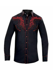 Rangers 012CA01 Mens Western Shirt Black front view