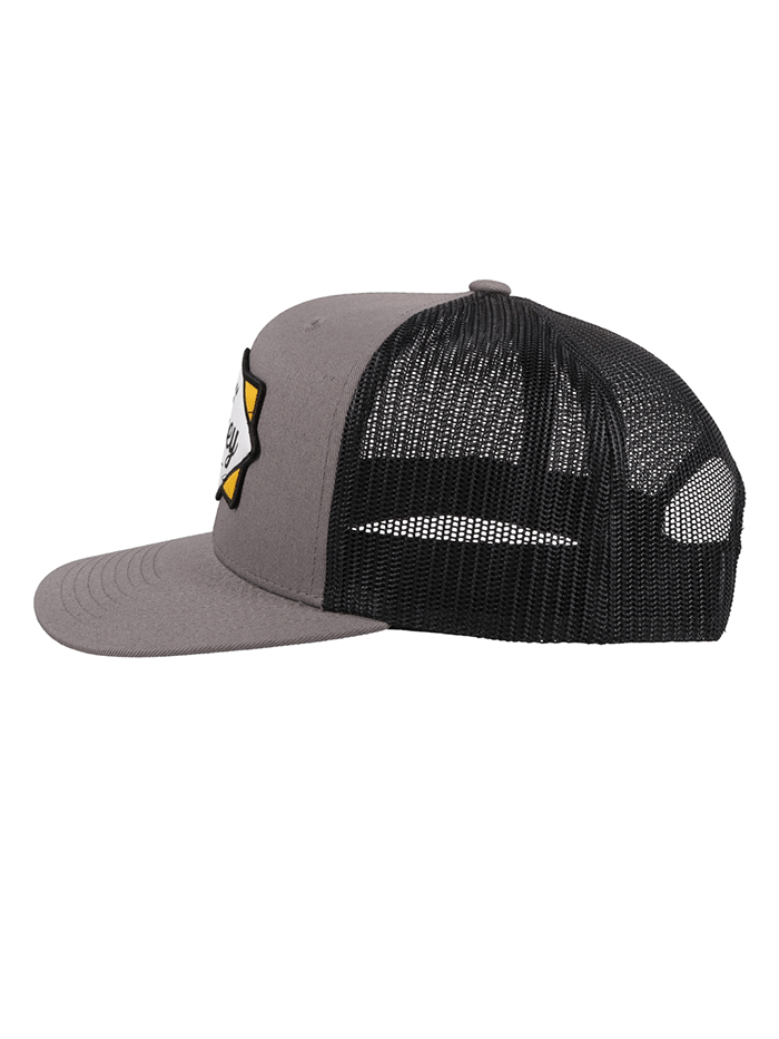 Hooey 2122T-GYBK Diamond Trucker Hat Grey Black front view. If you need any assistance with this item or the purchase of this item please call us at five six one seven four eight eight eight zero one Monday through Saturday 10:00a.m EST to 8:00 p.m EST